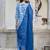 Blue color cotton blended designer floral printed ethnic partywear suit