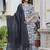 Black color cotton blended designer floral printed ethnic partywear suit