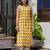 Yellow color cotton blended designer floral printed ethnic partywear suit