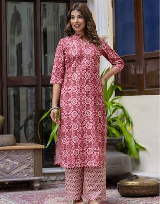 Gajri color cotton blended floral printed partywear suit 4