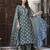 Green color cotton blended designer floral printed ethnic partywear suit