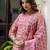Peach color cotton blended designer floral printed ethnic partywear suit
