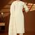 Cream color cotton fabric designer stylish fancy kurta set for girls