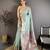 Light blue tissue solid zari weaving paithani saree with muniya border