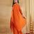 Orange color vichitra silk fabric designer stylish fancy kurta set for girls
