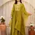 Mahendi color chanderi fabric designer stylish fancy kurta set for girls