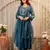 Teal color chanderi fabric designer stylish fancy kurta set for girls