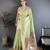 Light green tissue solid zari weaving paithani saree with muniya border