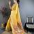 Golden yellow tissue solid zari weaving paithani saree with muniya border