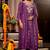 Purple color mal chanderi fabric designer stylish fancy kurta set for girls