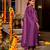 Purple color mal chanderi fabric designer stylish fancy kurta set for girls