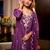 Purple color mal chanderi fabric designer stylish fancy kurta set for girls