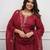 Maroon color chanderi fabric designer stylish fancy kurta set for girls