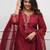 Maroon color chanderi fabric designer stylish fancy kurta set for girls