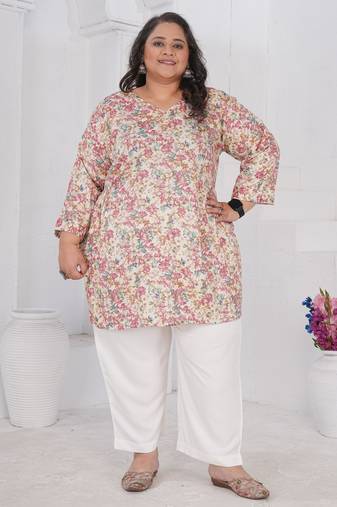 Multy color beautiful plus size kurta for casual looks