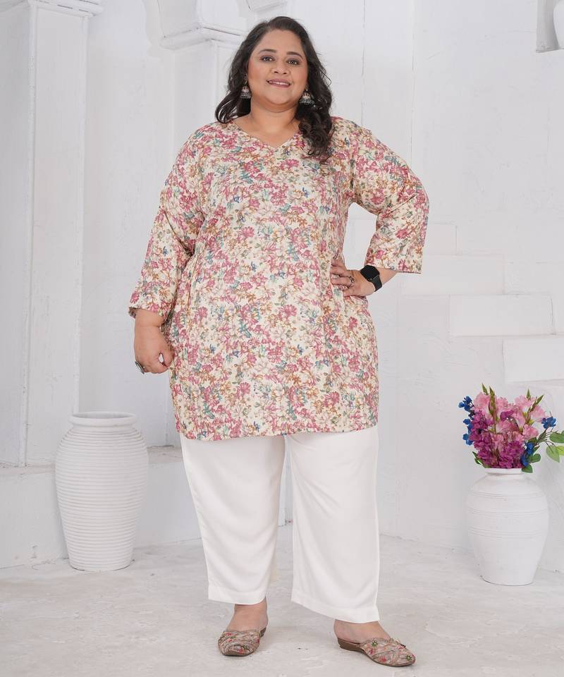 Multy color beautiful plus size kurta for casual looks