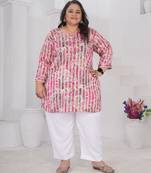 Pink color beautiful plus size kurta for casual looks