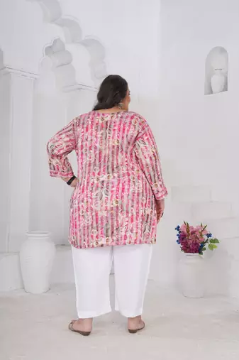 Pink color beautiful plus size kurta for looks