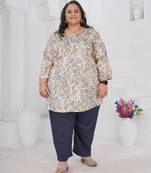 Off white color beautiful plus size kurta for casual looks
