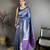 Navy blue soft silk geometric pattern zari weaving banarasi saree