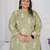 Pista color beautiful plus size kurta for casual looks