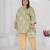 Pista color beautiful plus size kurta for casual looks