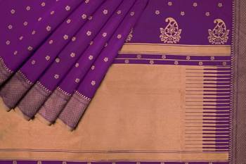 Wine silk blend banarasi saree with unstitched blouse piece 3