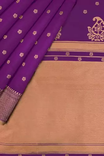 Wine silk blend banarasi saree with unstitched blouse piece