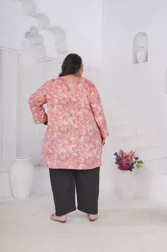 Purple color beautiful plus size kurta for looks