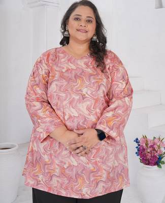 Purple color beautiful plus size kurta for looks 3