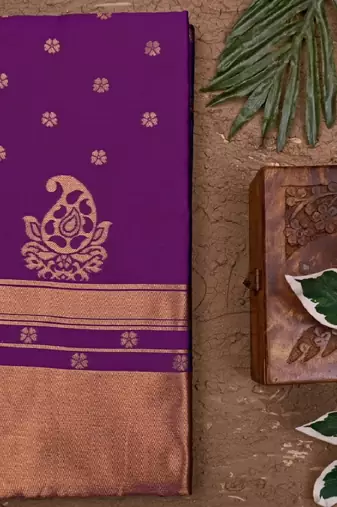 Wine silk blend banarasi saree with unstitched blouse piece