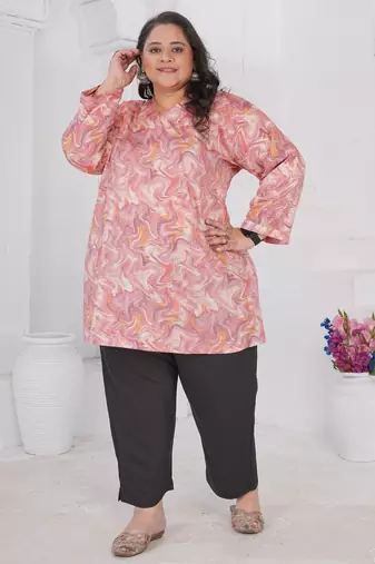 Purple color beautiful plus size kurta for looks