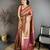 Maroon  soft silk geometric pattern zari weaving banarasi saree
