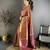 Maroon  soft silk geometric pattern zari weaving banarasi saree