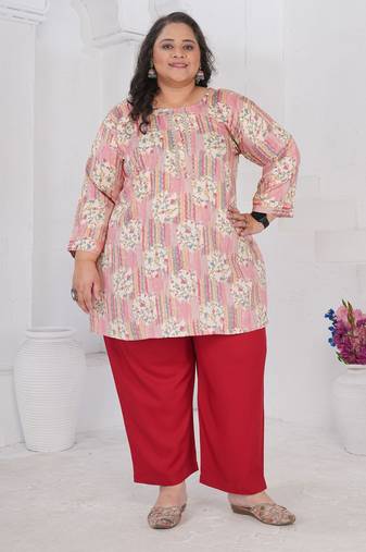 Multy color beautiful plus size kurta for casual looks