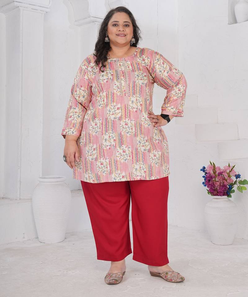 Multy color beautiful plus size kurta for casual looks