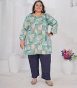 Blue color beautiful plus size kurta for casual looks