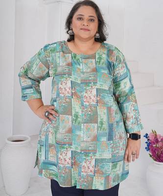 Blue color beautiful plus size kurta for looks 3