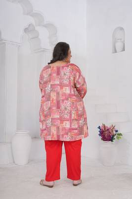 Pink color beautiful plus size kurta for looks 2