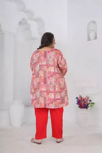 Pink color beautiful plus size kurta for looks