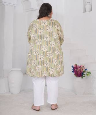 Grey color beautiful plus size kurta for looks 2