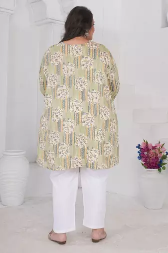 Grey color beautiful plus size kurta for looks