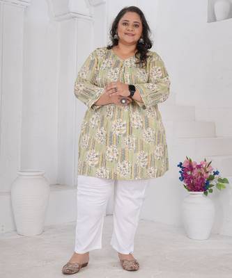 Grey color beautiful plus size kurta for looks 4