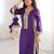 Purple color natural crepe fabric beautiful fancy ceremonial attire