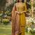 Mustard color cotton silk fabric designer ceremonial ethnic readymade suit