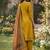 Mustard color cotton silk fabric designer ceremonial ethnic readymade suit