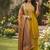 Mustard color cotton silk fabric designer ceremonial ethnic readymade suit