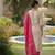 Off white color jaquard silk fabric designer ceremonial ethnic readymade suit