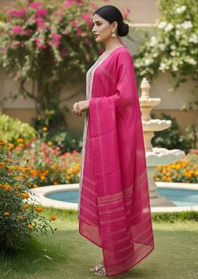 Off white color jaquard silk ceremonial readymade suit 4