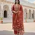 Orange color cotton silk fabric designer ceremonial ethnic readymade suit